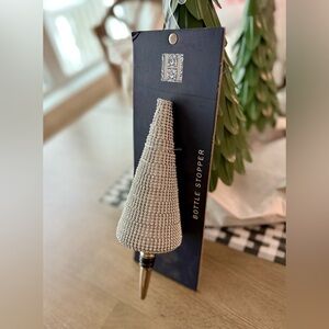 Beaded Christmas tree-shaped wine bottle stopper by Hofburg Interior, New